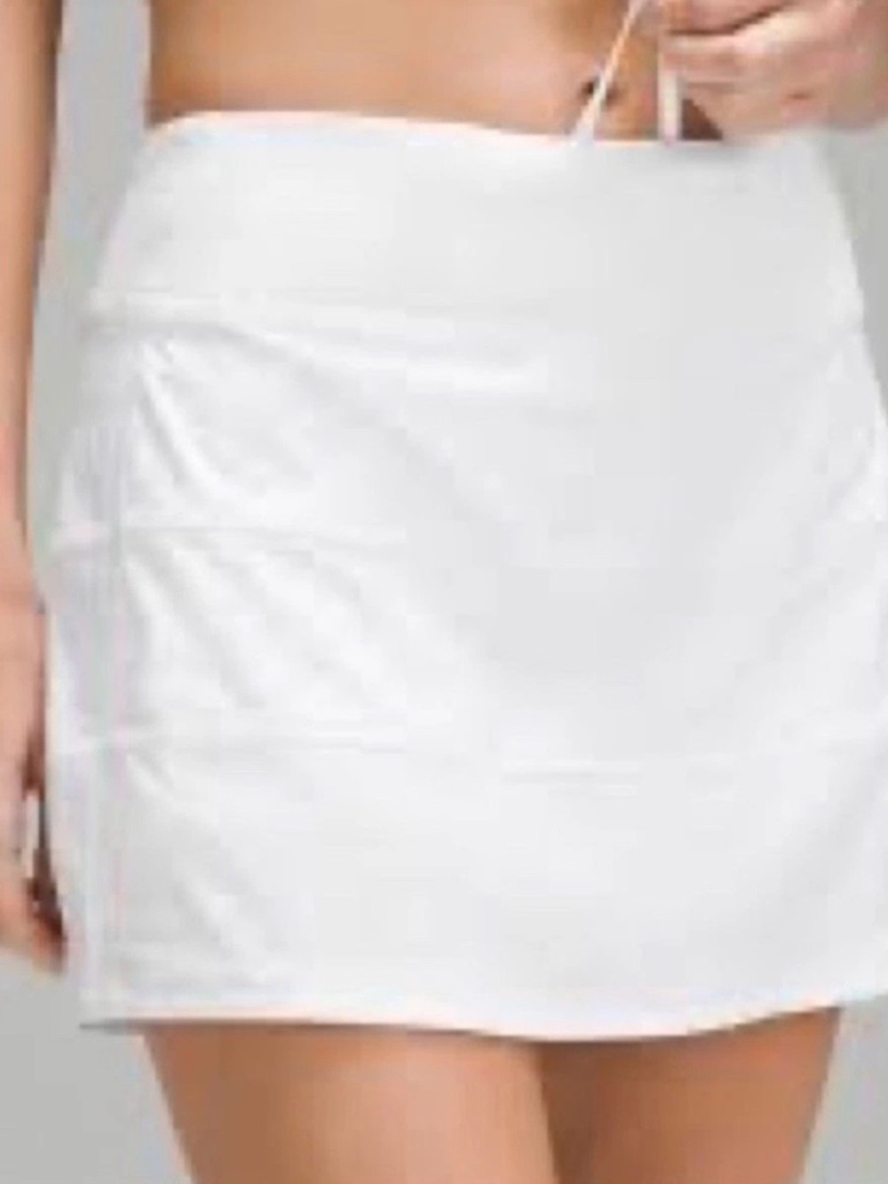 Women’s Lululemon Pace Rival Mid-Rise Skirt Skort Long White Bike Shorts Size 10
